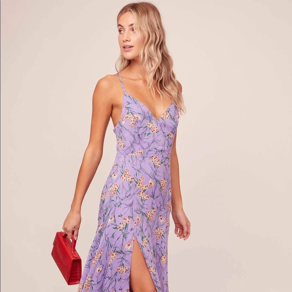 ASTR the label PANDORA FLORAL MAXI DRESS in purple yellow size small
